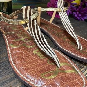 Stylish Brown and Gold Women's Sandals
